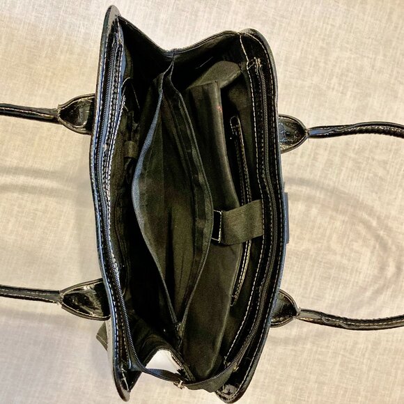 Great Condition, LG Patent Croc Embossed Tech Bag Satchel Tote - Picture 6 of 10